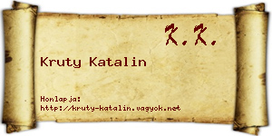 Kruty Katalin névjegykártya
